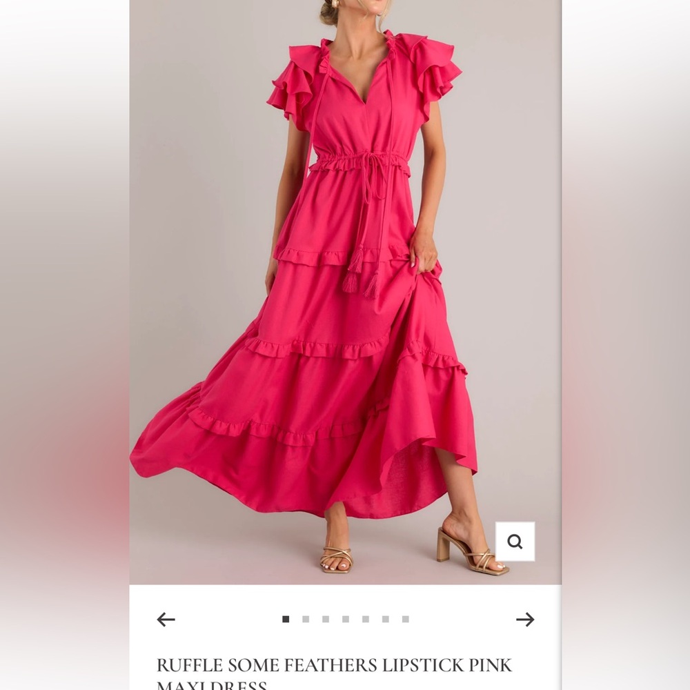 Red Dress hot pink maxi dress